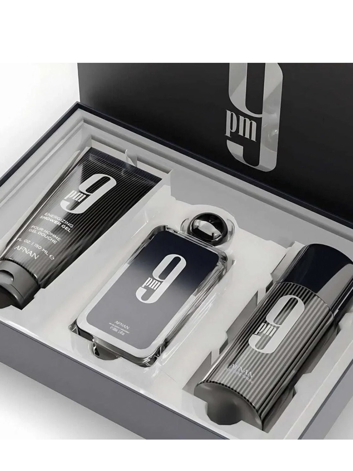 Afnan 9 PM Set Regalo Eau de Parfum Uomo 100ml +  Shower Gel 150ml +  Deo Spray 150ml – foto 3