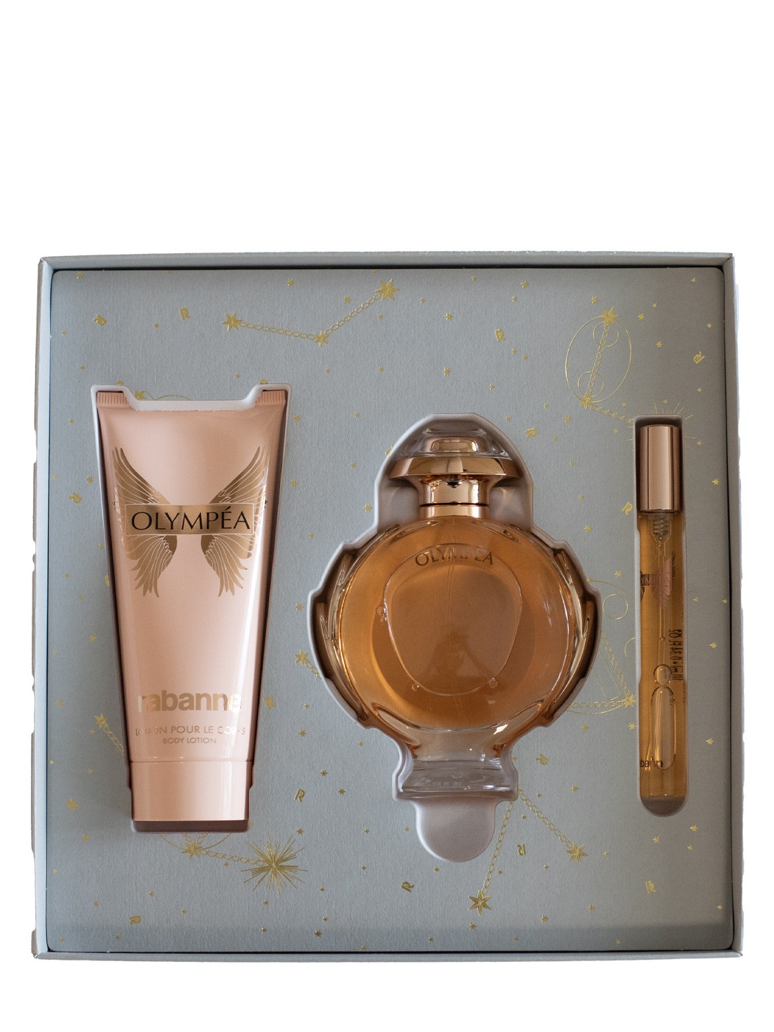 Paco Rabanne Olympea Set Regalo Eau De Parfum 80ml + Body Lotion 100ml + Travel Size 10ml  – foto 3