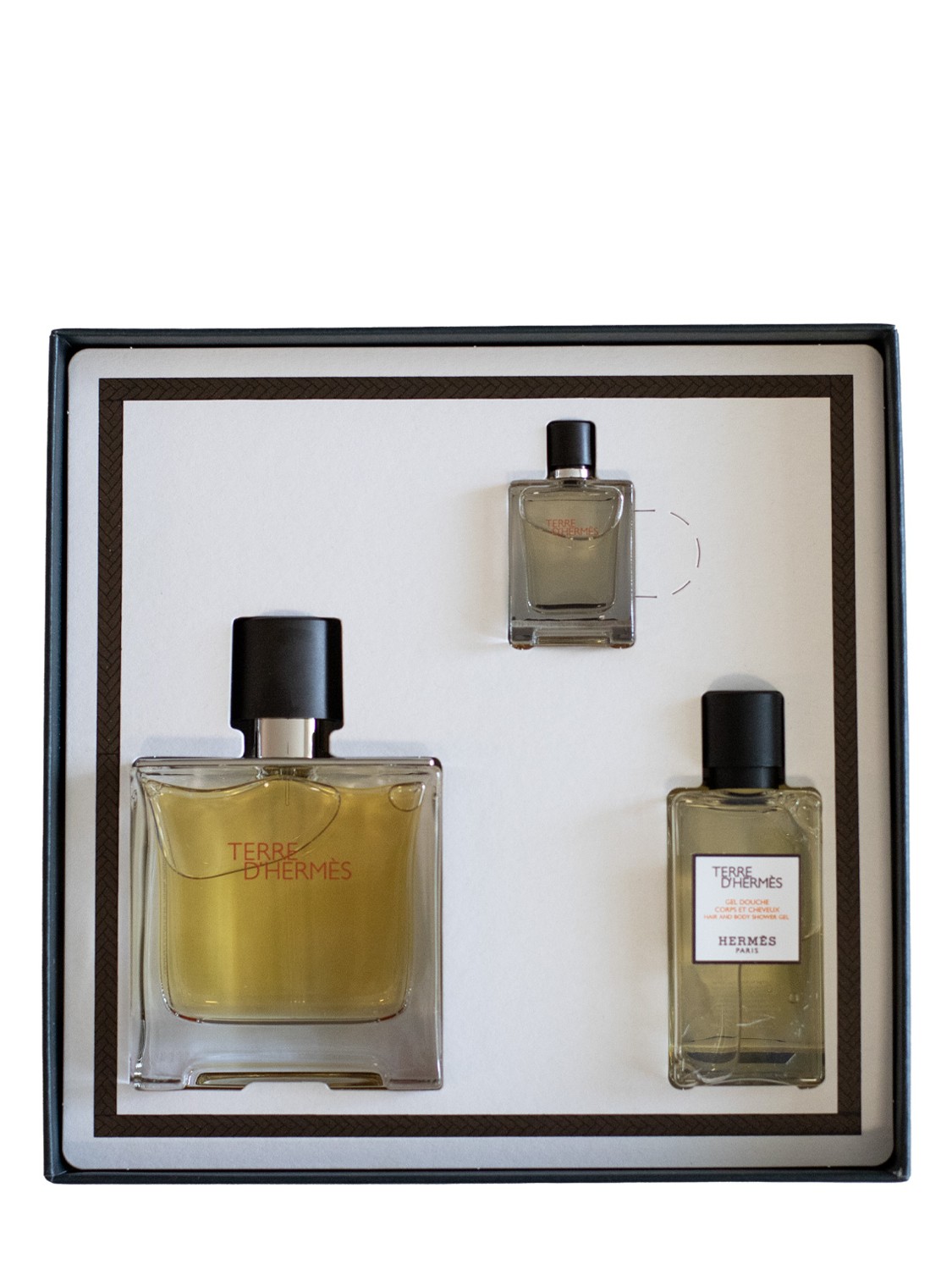  Hermès Terre d’Hermès Set Regalo Parfum 75ml + Travel Size 5ml + Gel Doccia 40ml – foto 2