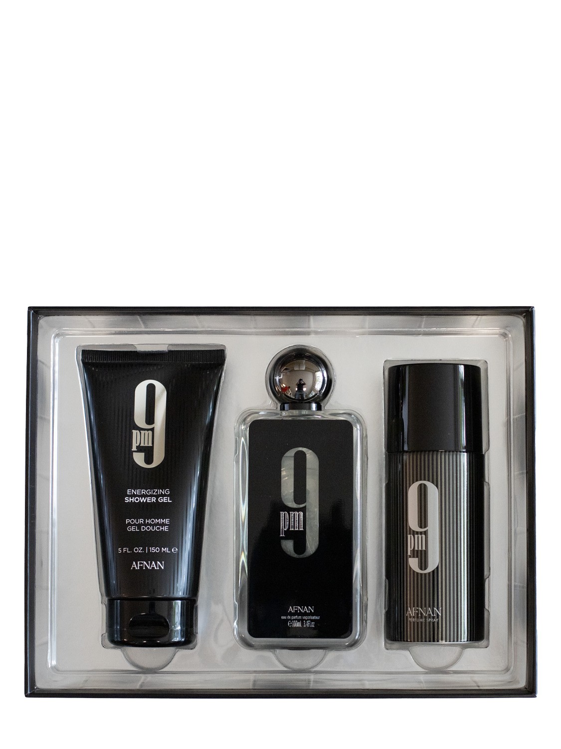 Afnan 9 PM Set Regalo Eau de Parfum Uomo 100ml +  Shower Gel 150ml +  Deo Spray 150ml – foto 4